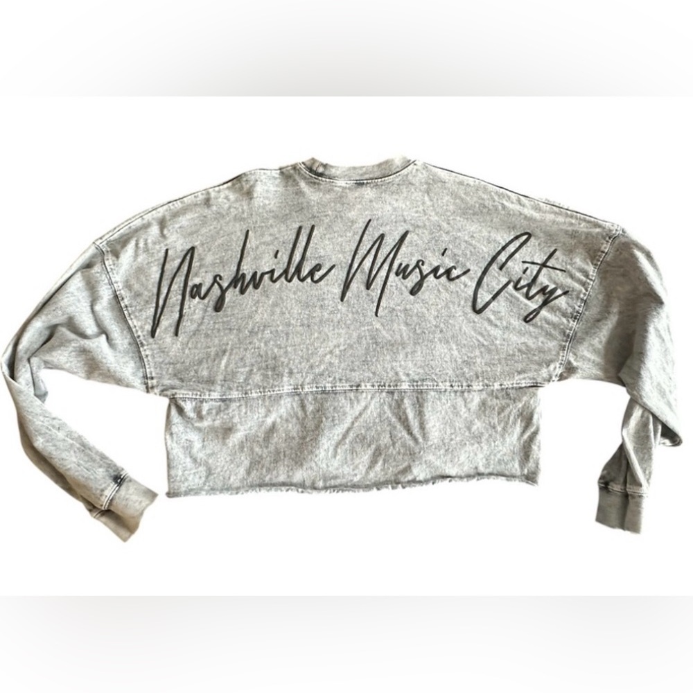 Nashville Music City Heather Gray Cropped Lightweight sweatshirt (New)